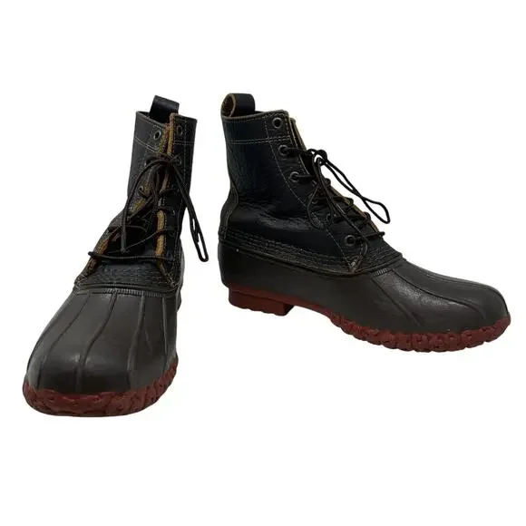 L.L. Bean Men’s 6” Bean Boots Brown Leather Duck Boots Made in Maine Size 10 M